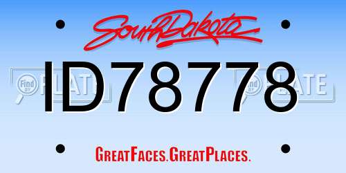 ID78778 South Dakota License Plate