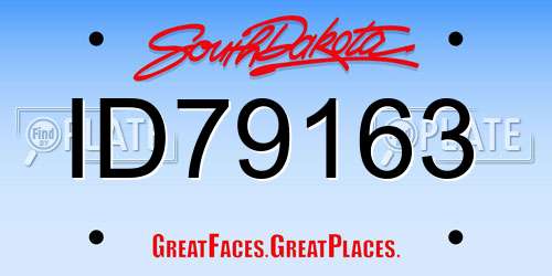 ID79163 South Dakota License Plate