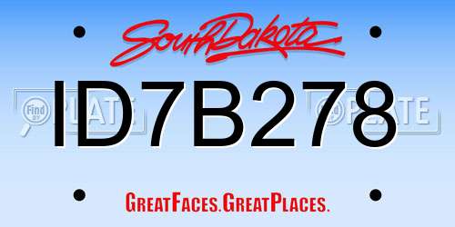 ID7B278 South Dakota License Plate
