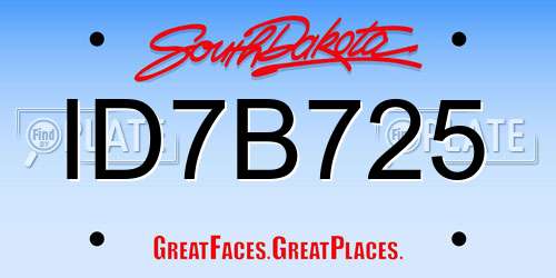 ID7B725 South Dakota License Plate