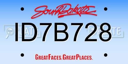 ID7B728 South Dakota License Plate