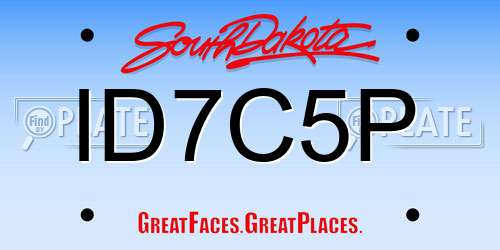 ID7C5P South Dakota License Plate