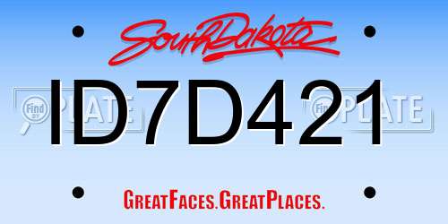 ID7D421 South Dakota License Plate