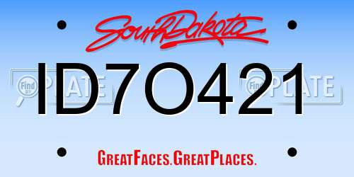 ID7O421 South Dakota License Plate
