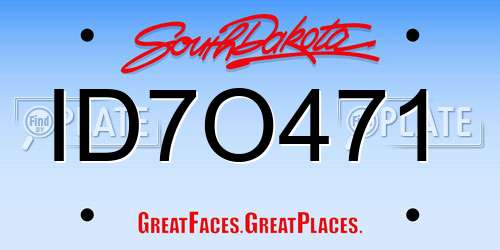 ID7O471 South Dakota License Plate
