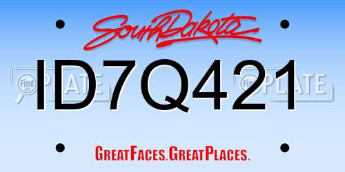 ID7Q421 South Dakota License Plate