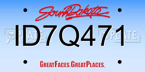 ID7Q471 South Dakota License Plate