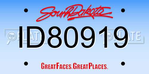 ID80919 South Dakota License Plate