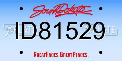ID81529 South Dakota License Plate