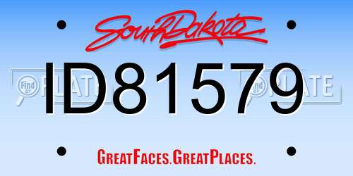 ID81579 South Dakota License Plate