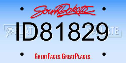ID81829 South Dakota License Plate