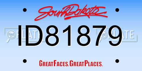 ID81879 South Dakota License Plate
