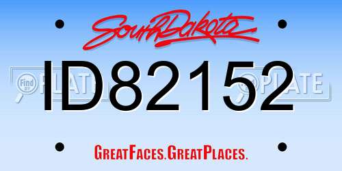 ID82152 South Dakota License Plate