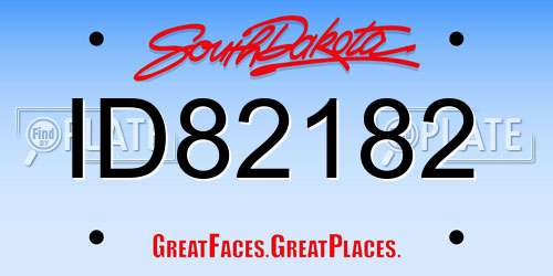 ID82182 South Dakota License Plate