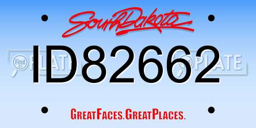 ID82662 South Dakota License Plate