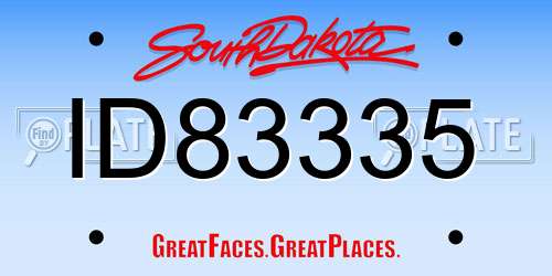ID83335 South Dakota License Plate