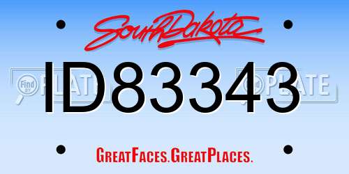 ID83343 South Dakota License Plate