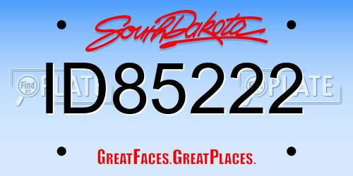 ID85222 South Dakota License Plate