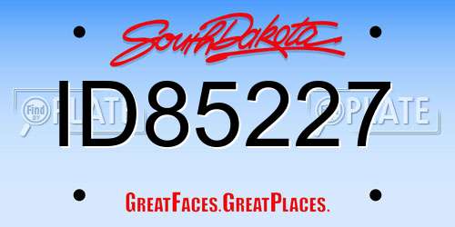 ID85227 South Dakota License Plate