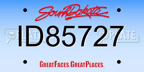 ID85727 South Dakota License Plate