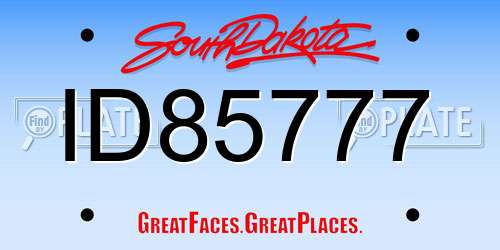 ID85777 South Dakota License Plate
