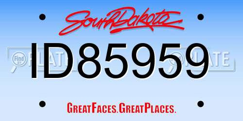 ID85959 South Dakota License Plate
