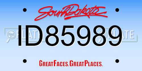 ID85989 South Dakota License Plate