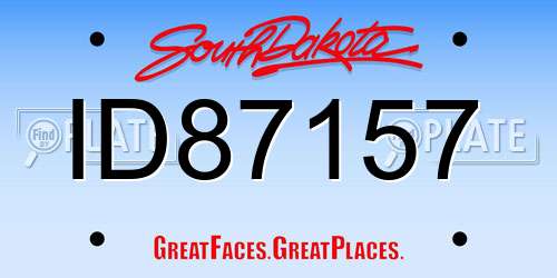 ID87157 South Dakota License Plate