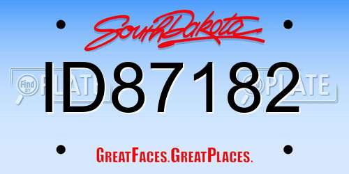 ID87182 South Dakota License Plate