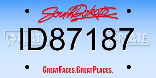 ID87187 South Dakota License Plate