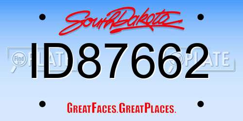 ID87662 South Dakota License Plate
