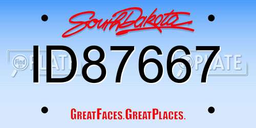 ID87667 South Dakota License Plate