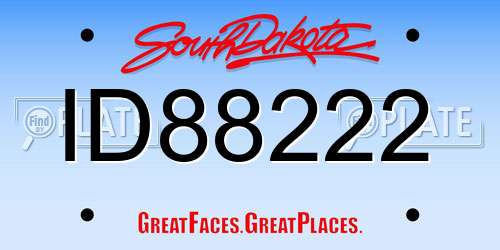 ID88222 South Dakota License Plate