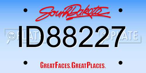 ID88227 South Dakota License Plate