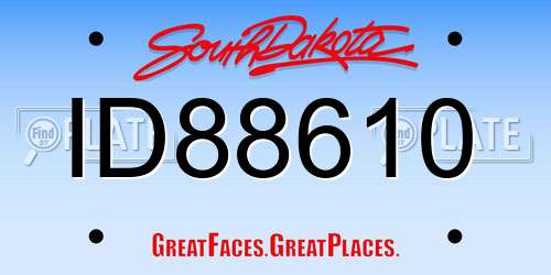ID88610 South Dakota License Plate