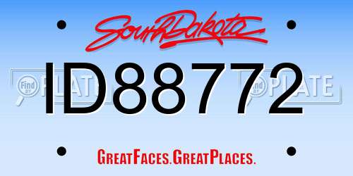 ID88772 South Dakota License Plate