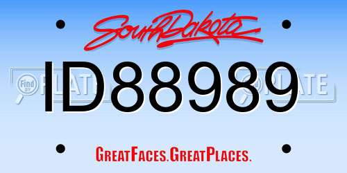 ID88989 South Dakota License Plate