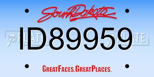 ID89959 South Dakota License Plate