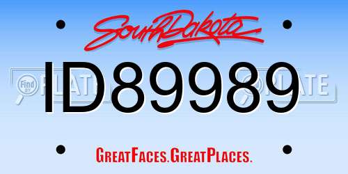 ID89989 South Dakota License Plate