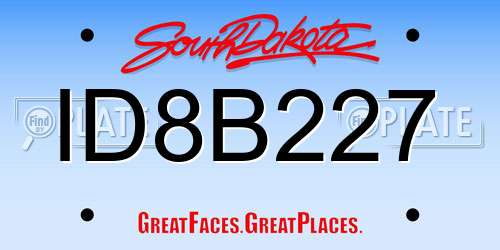ID8B227 South Dakota License Plate
