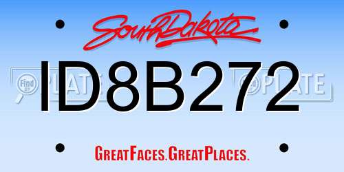ID8B272 South Dakota License Plate