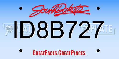 ID8B727 South Dakota License Plate