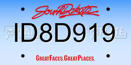 ID8D919 South Dakota License Plate