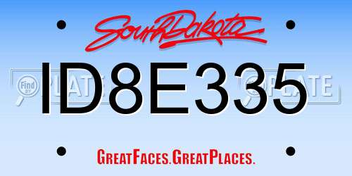 ID8E335 South Dakota License Plate