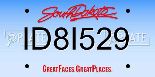 ID8I529 South Dakota License Plate
