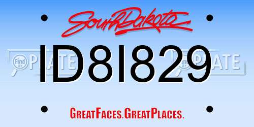ID8I829 South Dakota License Plate