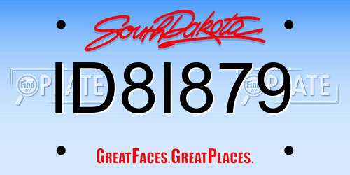 ID8I879 South Dakota License Plate