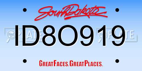 ID8O919 South Dakota License Plate