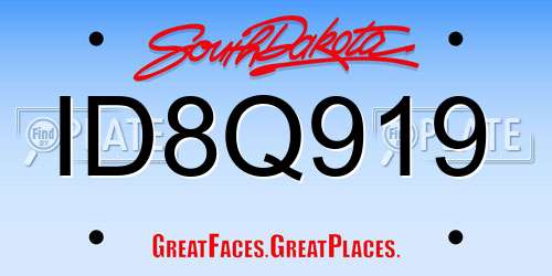 ID8Q919 South Dakota License Plate