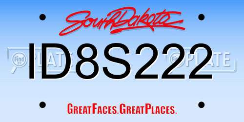 ID8S222 South Dakota License Plate